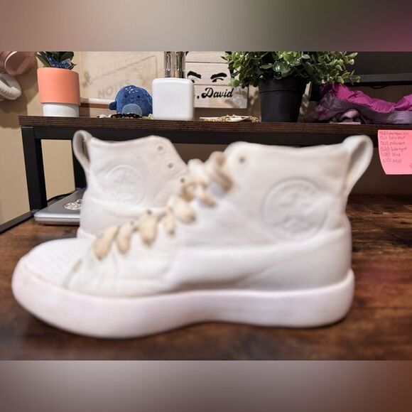 Converse white leather high top size 4.5m/6 w - Picture 2 of 10